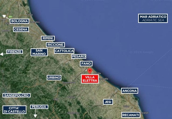 A 6 km dalla costa - Mappa - Villa Elettra 