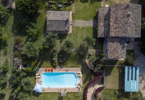Aerial view of the property with pool - Villa Emilianna