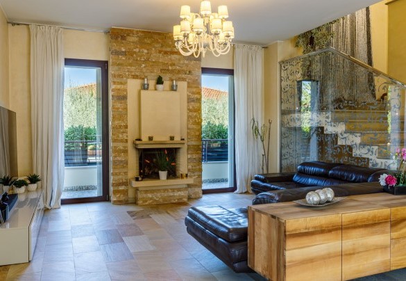 The modern living room with TV - Villa Alais