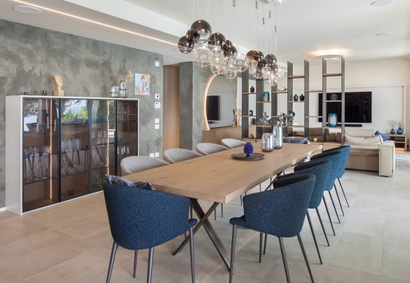 The dining area in the open space which also includes the living room - Villa Grace