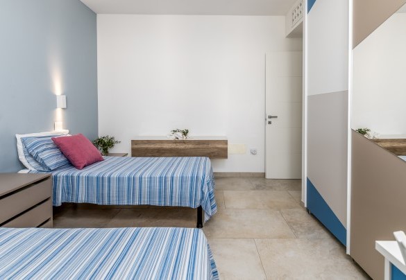 L’ampia camera doppia n.4 ha può essere preparate come matrimoniale su richiesta degli ospiti – Villa I Chiani