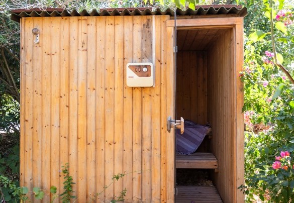 Tipica sauna finlandese in legno – Villa I Mori