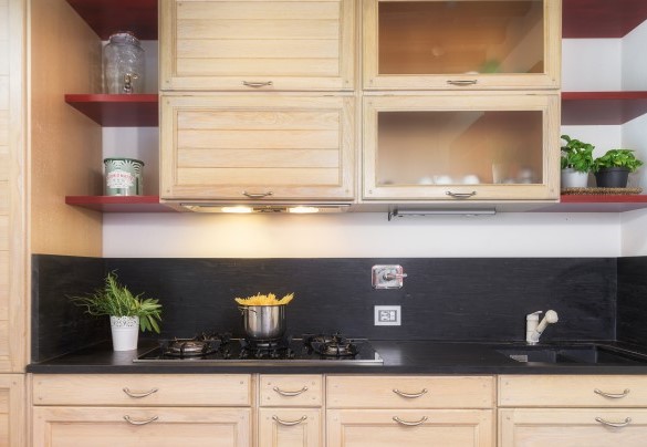 Dettaglio della cucina in muratura - Villa il Magnifico 