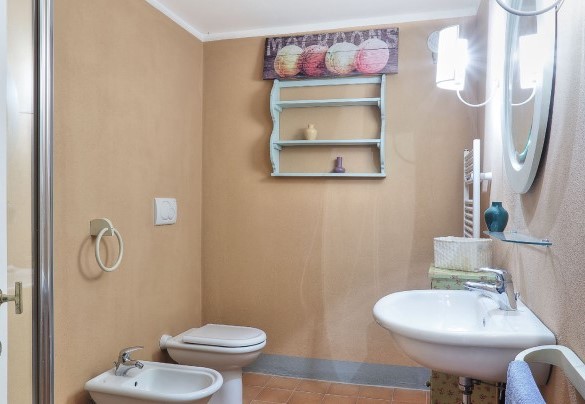 The bathroom on the basement floor with a shower - Villa Il Meluccio