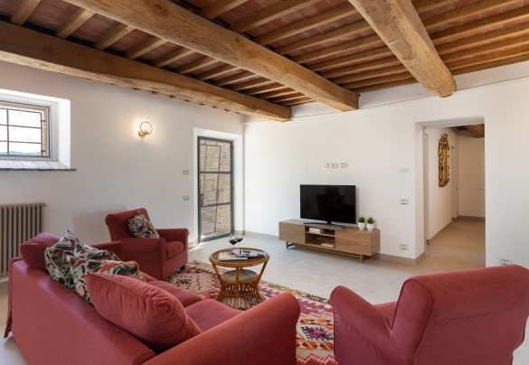 La zona living nella suite al piano terra – Villa Il Pozzo