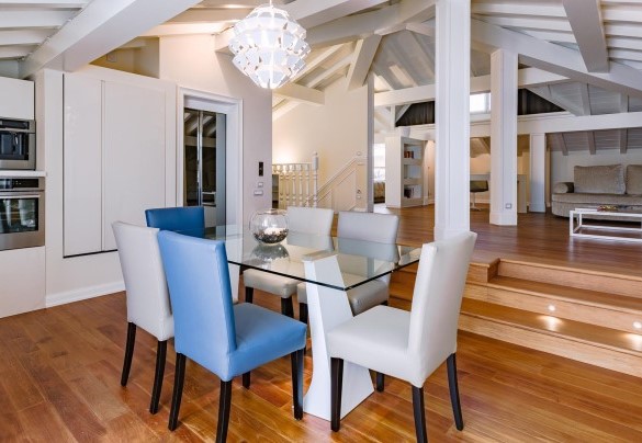 The kitchen area in the attic - Villa La Perla Bianca