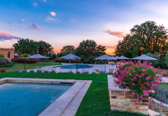 Il tramonto sulle colline toscane – Villa Le Chiarne 
