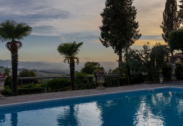 There is a beautiful view of the surrounding hills from the pool area – Villa Loredana