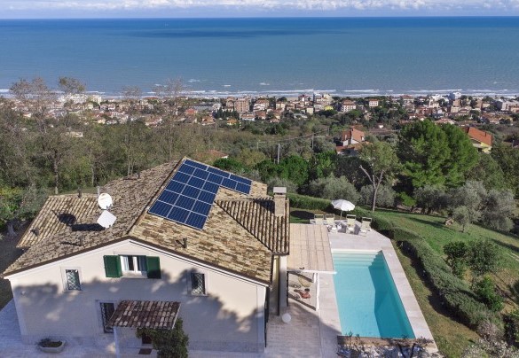 Vista dall’alto della proprietà adagiata su una collina che domina il lungomare di Silvi – Villa Lucente