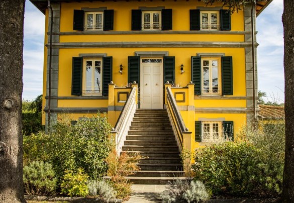 The grand stairs to the main entrance of the historic villa – Villa Luigina