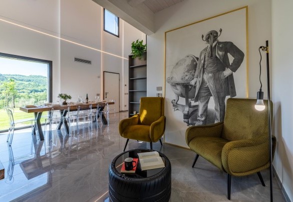 The open-plan living room with dining room and kitchen – Villa Mamon