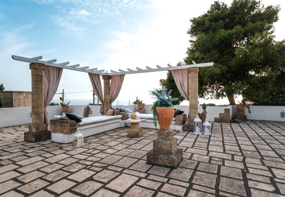 Solarium with stunning panoramic view of the port of Santa Maria di Leuca - Villa Manco