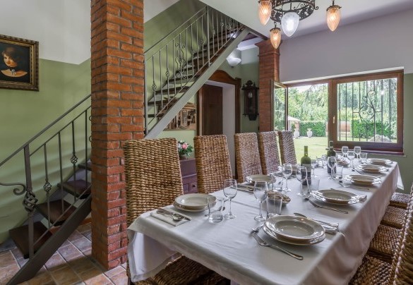 The large dining table in the kitchen - Villa Miki