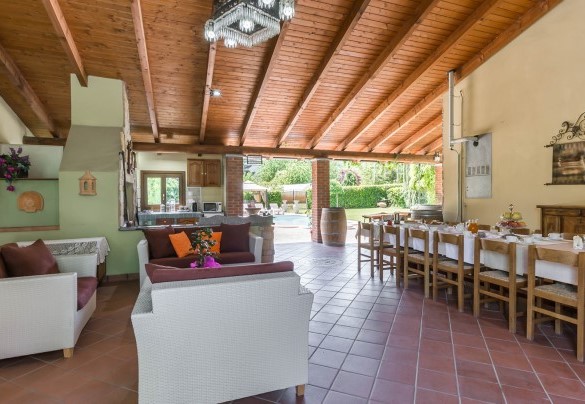 The large porch just a few steps from the pool - Villa Miki