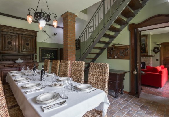 The large dining table in the kitchen - Villa Miki