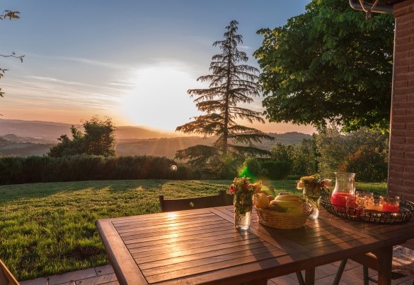 The portico at sunset - Villa Mila