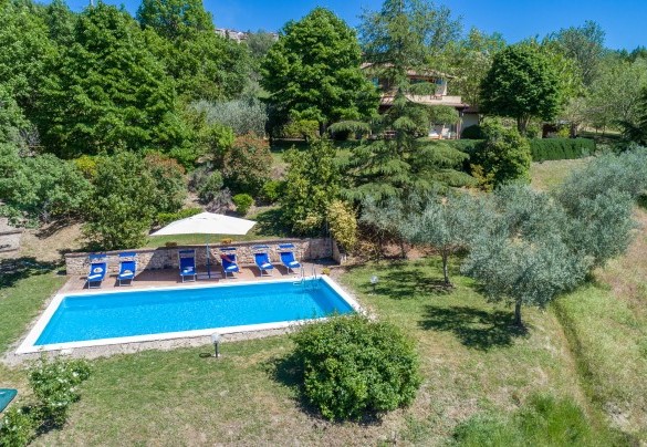 The swimming pool and in the background the farmhouse - Villa Mila