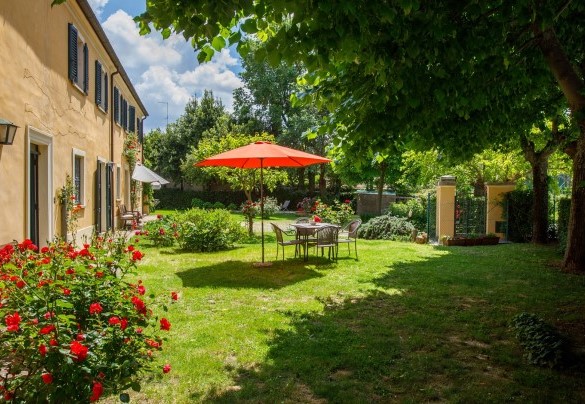 Il parco è un susseguirsi di olivi, alberi d’alto fusto, cespugli, rose ed altre piante aromatiche – Villa Mosca