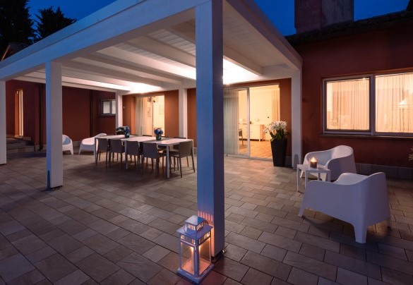 The large veranda at night - Villa Ninetta