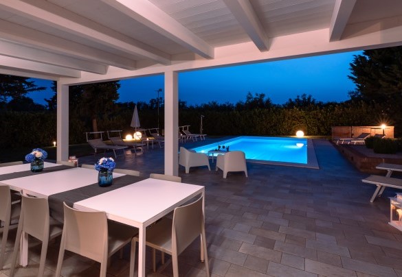 The large veranda at night - Villa Ninetta