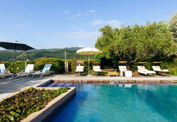 La piscina igienizzata a cloro e corredata di doccia - Villa Ninfeo