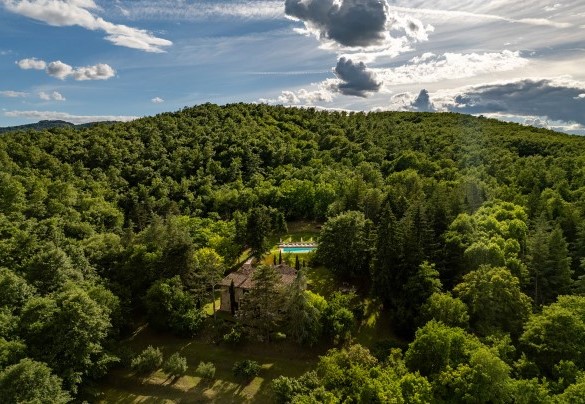 The partially fenced garden measures approximately 3,500 sqm - Villa Palazzolo