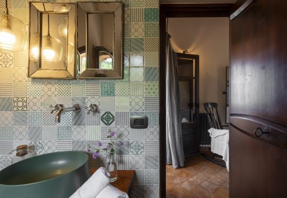 Il bagno ensuite con doccia n.4 al primo piano in casa principale  - Villa Passulunara	