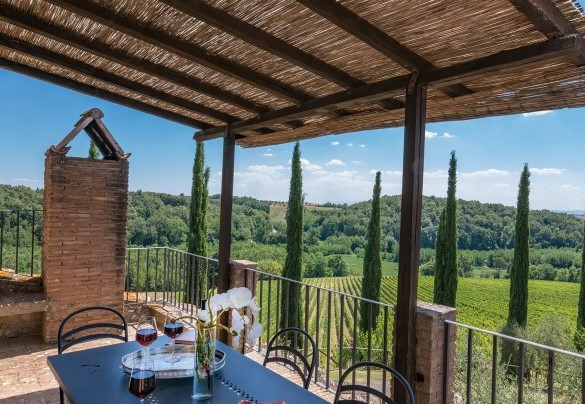Terrazza al primo piano del casale- Villa Poggio Bonelli