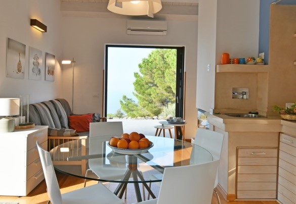 The open plan living in the main house - Villa Respiro