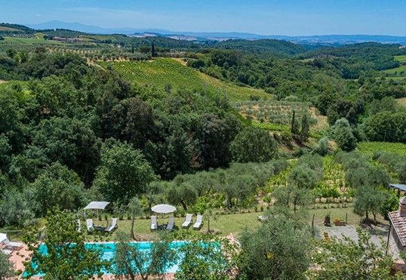 Il panorama a perdita d’occhio sulle colline senesi – Villa Santa Maria