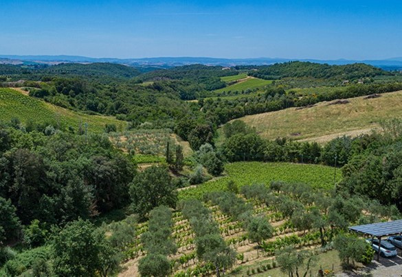 Il panorama a perdita d’occhio sulle colline senesi – Villa Santa Maria