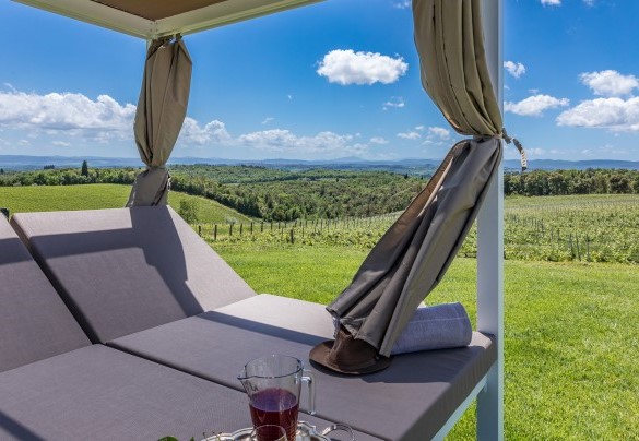 Gazebo che ombreggia sui lettini- Villa Siena