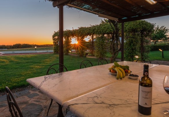 L’olio extra vergine d’oliva e ad una pregiata selezione di vini, esportati in tutto il mondo, e da degustare direttamente presso le cantine della tenuta, a breve distanza dal casale- Villa Siena
