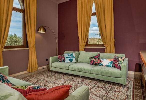 The colorful living room with 2 sofas - Villa Sumac