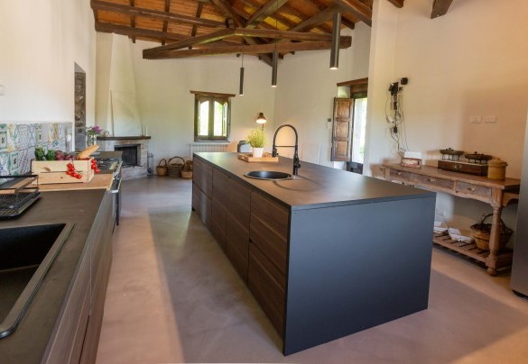 The kitchen in the main house – Villa Terre Normanne