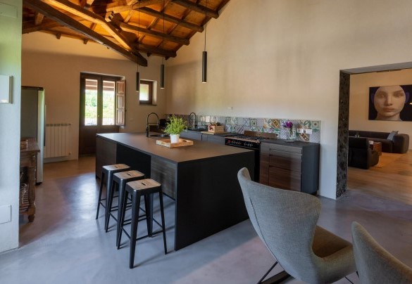 The kitchen in the main house – Villa Terre Normanne