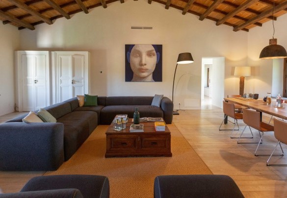 The large living space in the main house – Villa Terre Normanne