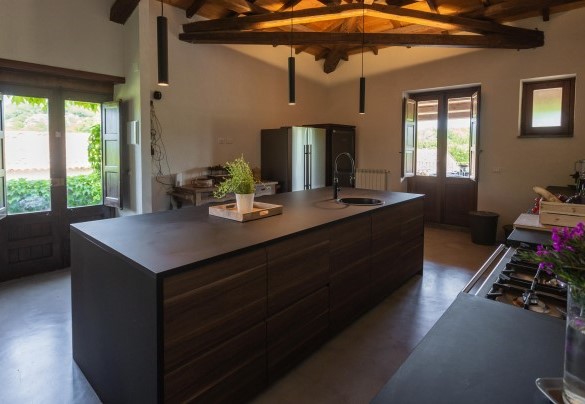 The kitchen in the main house – Villa Terre Normanne