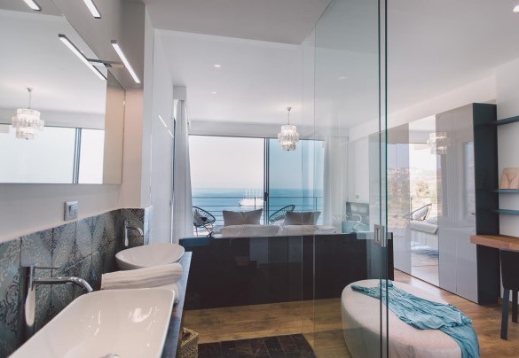 double room with sea view and bathroom en suite - Villa Triscele