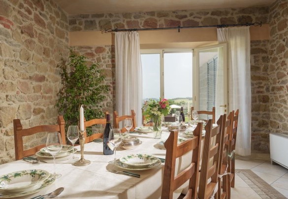  Detail of the table prepared for important lunches - Villa Vittoria D'Anghiari