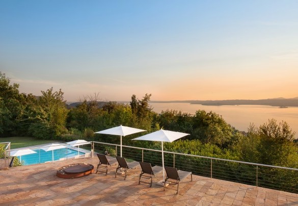Lake view from the house terrace at sunset - Villa Viù