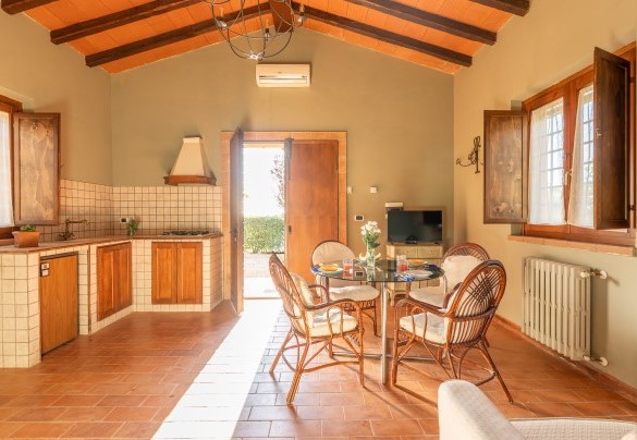 Salotto con aria condizionata e kitchenette nell’ANNESSO - Vista del Lago