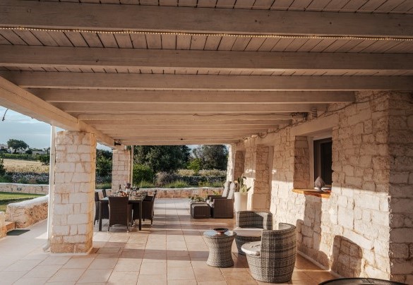 The outdoor pergola - White Stone House